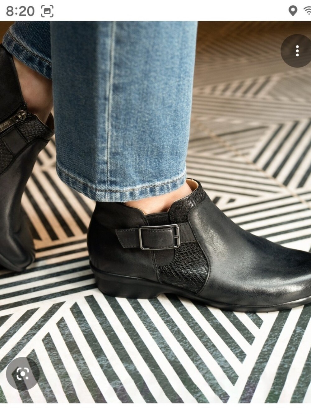 Dansko black leather ankle Boots with side buckle and textured panel